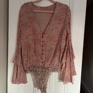 Free People Floral Ditsy Bodysuit